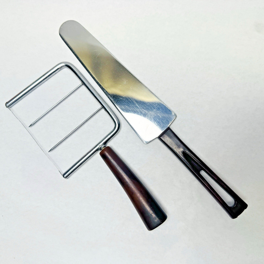 Vintage STANHOME‎ Stainless Retro Cake Pie Knife Bakelite Handle & Cheese Slicer